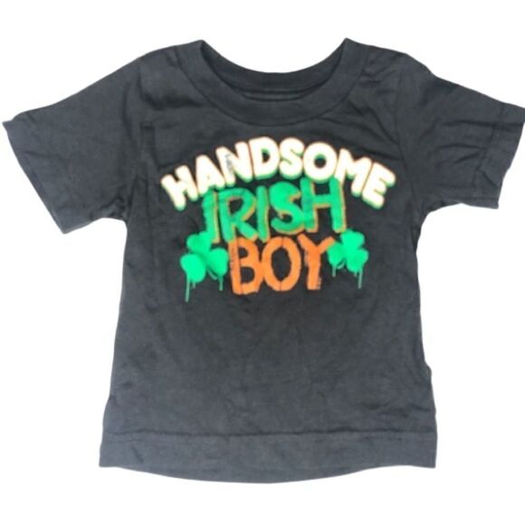 3/$15 or 5/$20 Now + Zen size 12 months dark gray “Handsome Irish Boy” tee - Picture 1 of 5